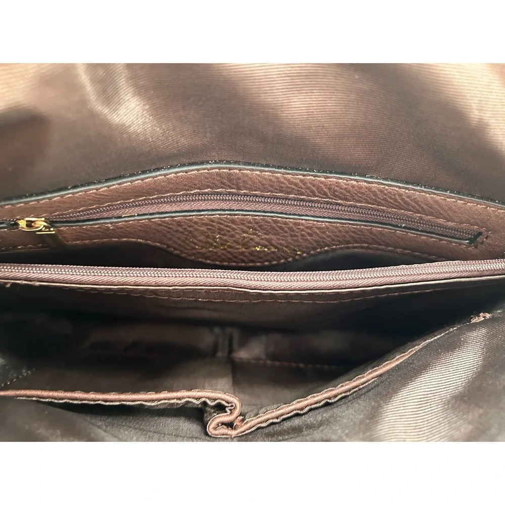Nico Louise Women Chocolate Brown Pebbled Hobo Shoulder Bag Suede Leather Look